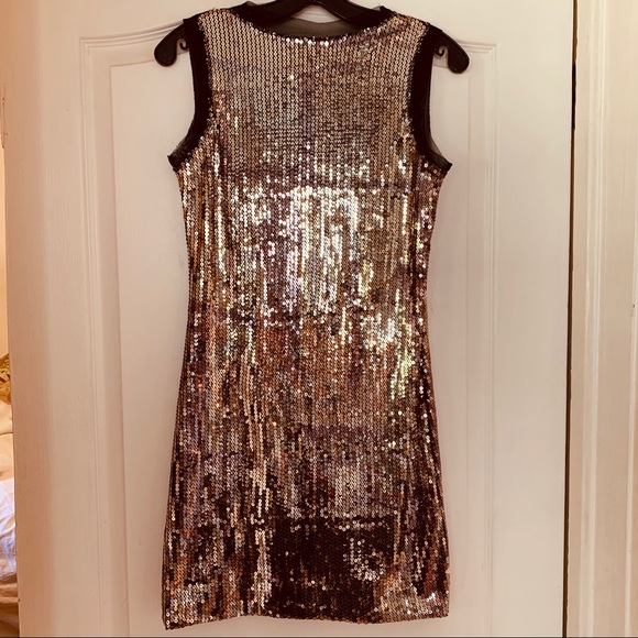 Party dress SALE Rose gold/bronze sequins M - Picture 4 of 7